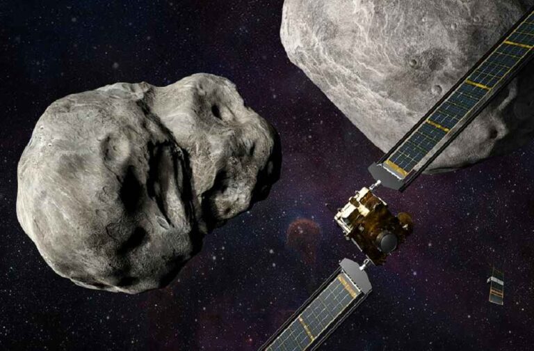 spacecraft crashes into asteroid