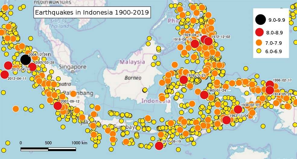 Indonesia Earthquake till 2019