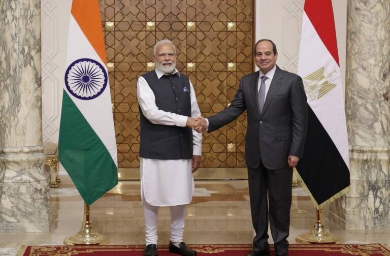 Indian PM Modi and Egyptian President el-Sisi