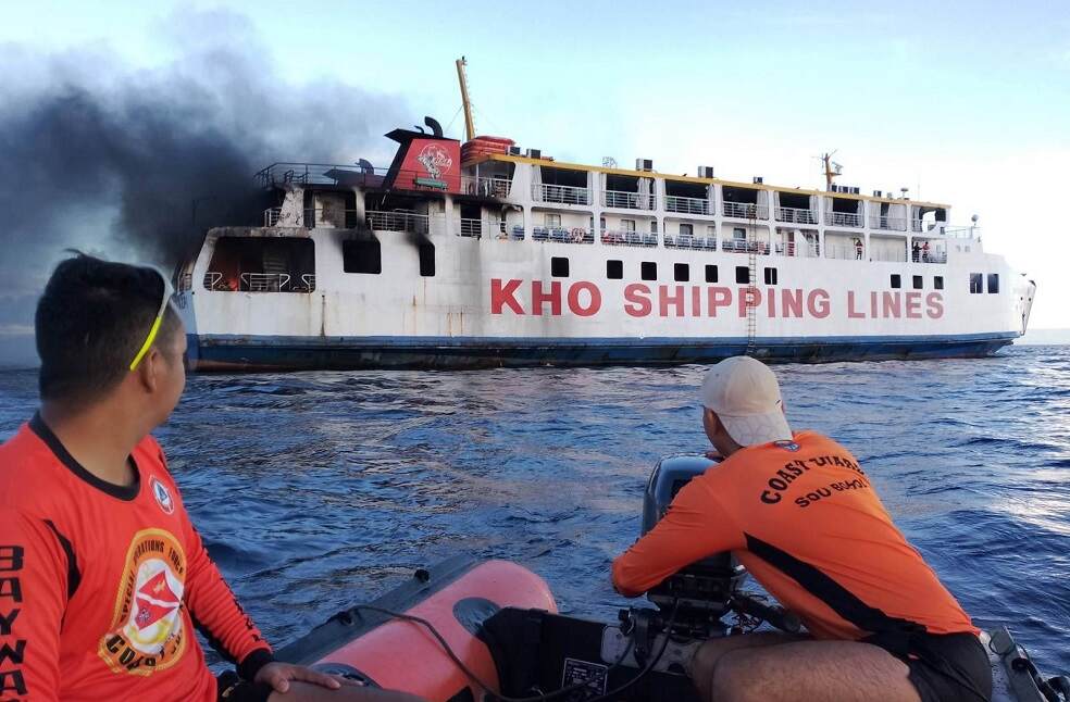 Ship Catches Fire