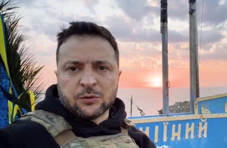 Zelenskyy visits Snake Island on war's 500th day