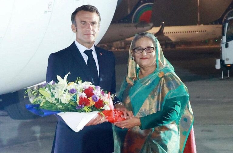 Emmanuel Macron Meets Sheikh Hasina