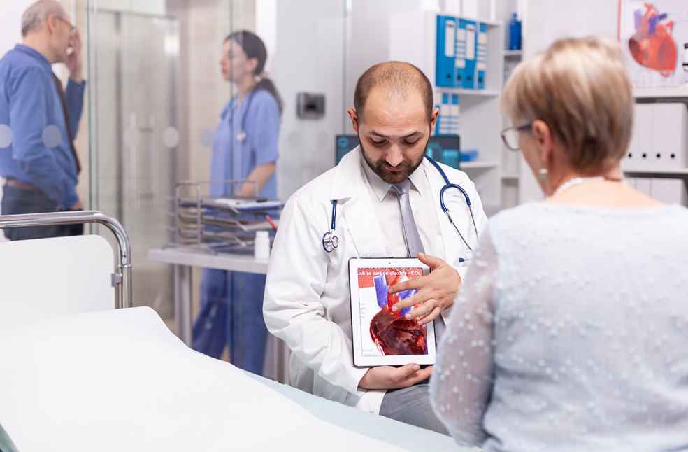 Heart patient with doctor