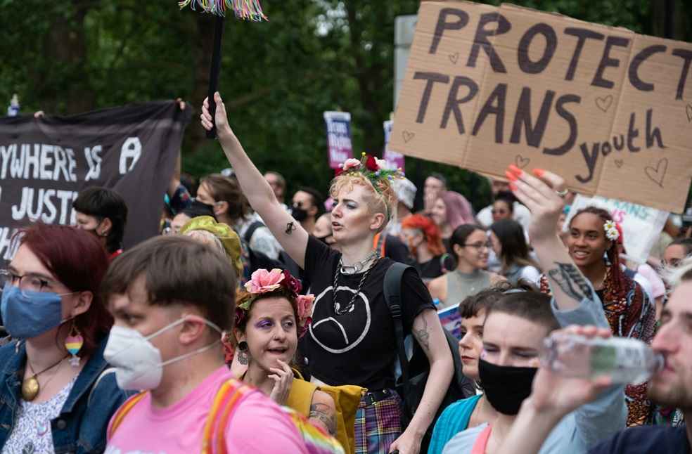 Trans rally protests