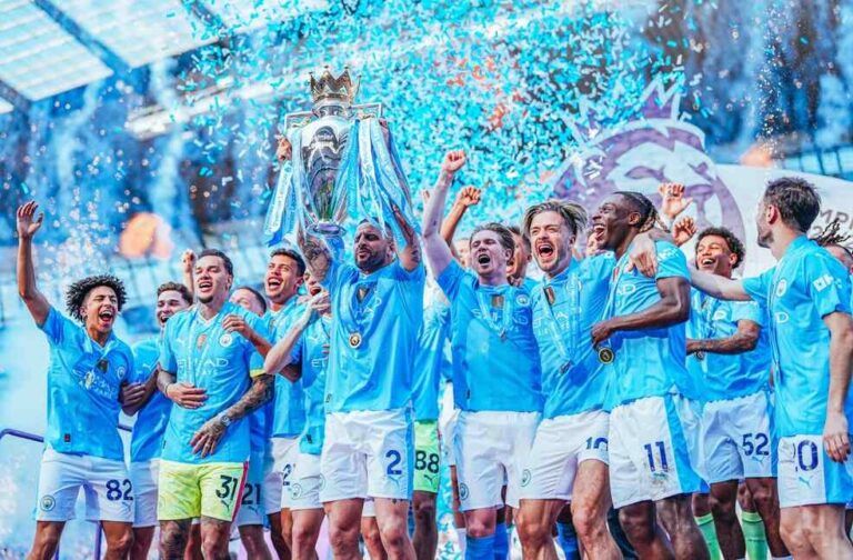 Manchester City makes history with 4th straight title