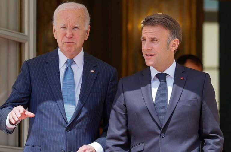 Joe Biden and Emmanuel Macron