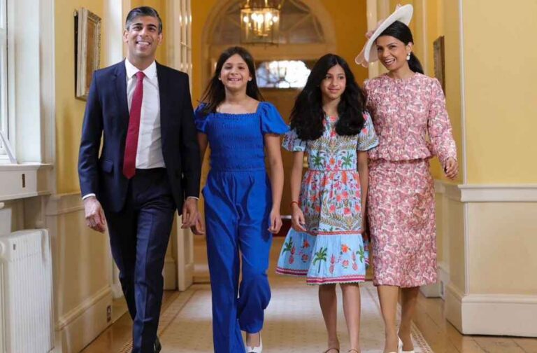 Rishi Sunak with Family _ 'electoral extinction' for Conservatives