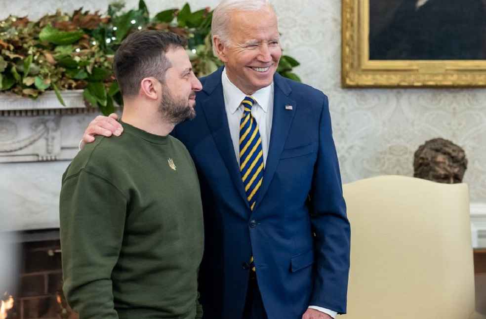 Zelensky with Joe biden_ Ukraine's territorial seizure