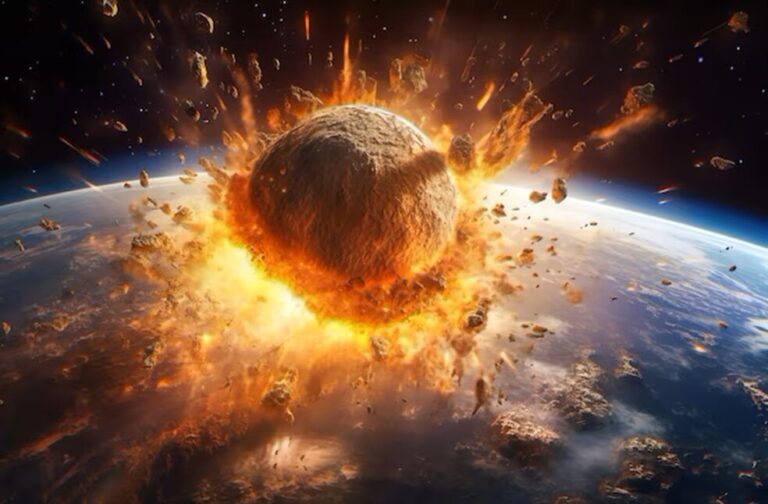 large-asteroid-is-hitting-earth-with-burning-earth