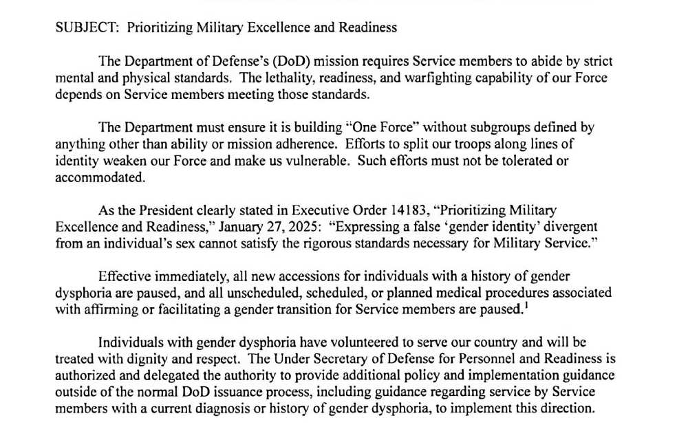 Transgender Enlistment