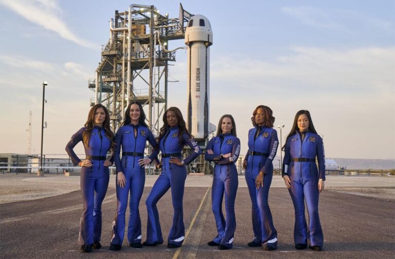 Historic all-female Blue Origin flight touches down safely_Image Via_X_Blue Origin