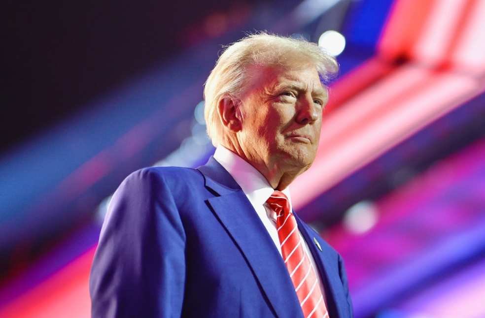 Supporters wave flags at US Independence Day rally