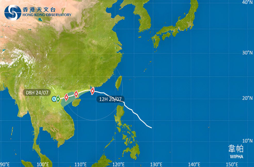 Typhoon Wipha Hong Kong_Image Via_HKO