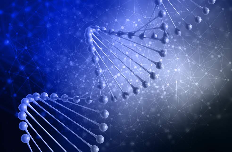 3D medical background with DNA strand