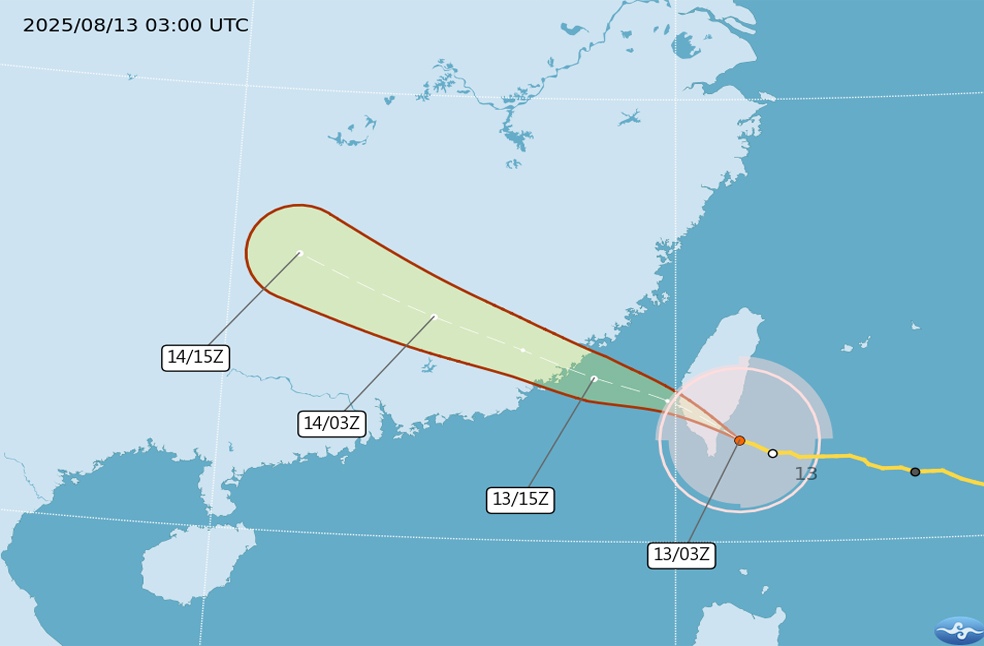 Typhhon Podul hiys Taiean_Image from_CWA