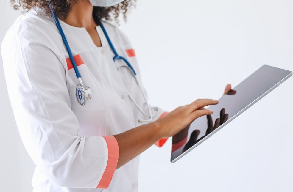 Doctor checking report