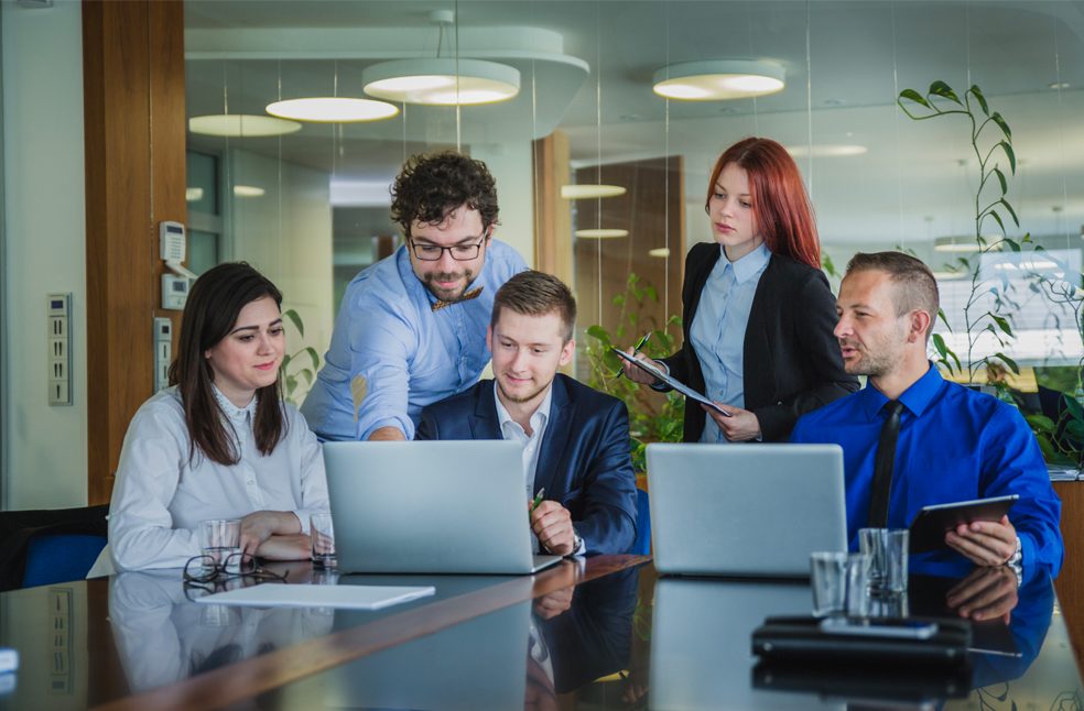 Group of people working in team