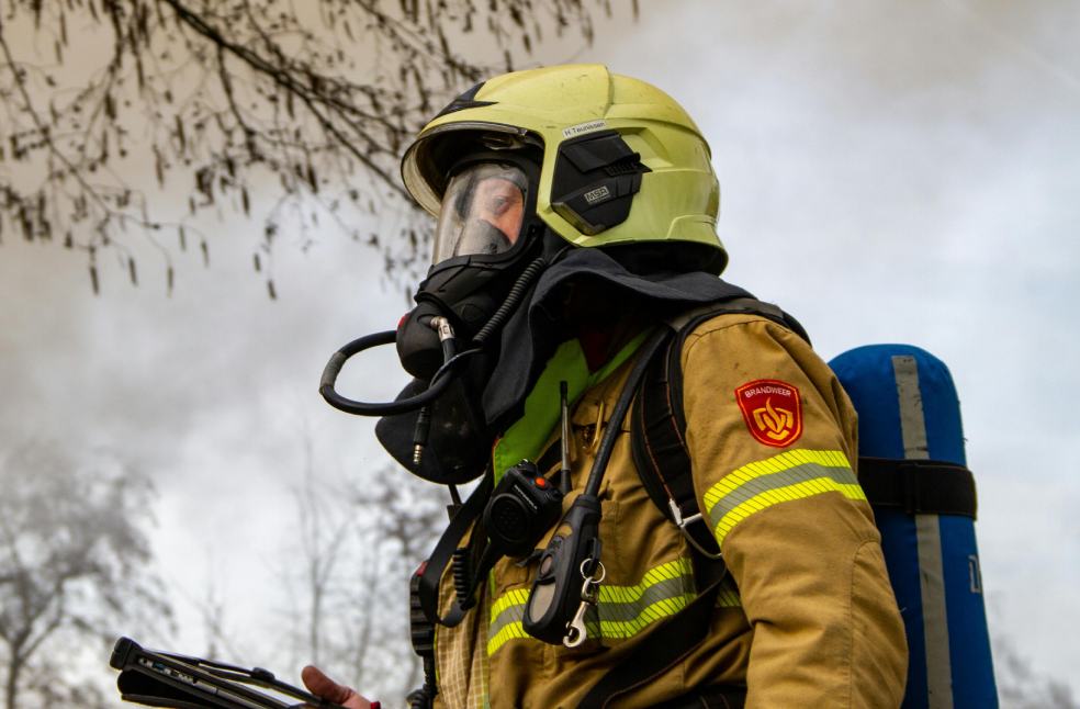 Man in Yellow Helmet and Yellow Uniform