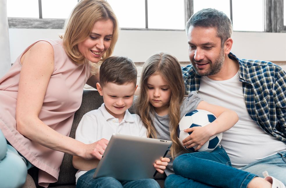 Technoference concept in a family