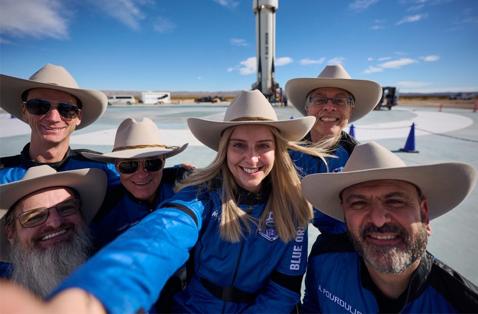 Michaela Benthaus in space-Image from-X-Blue Origin