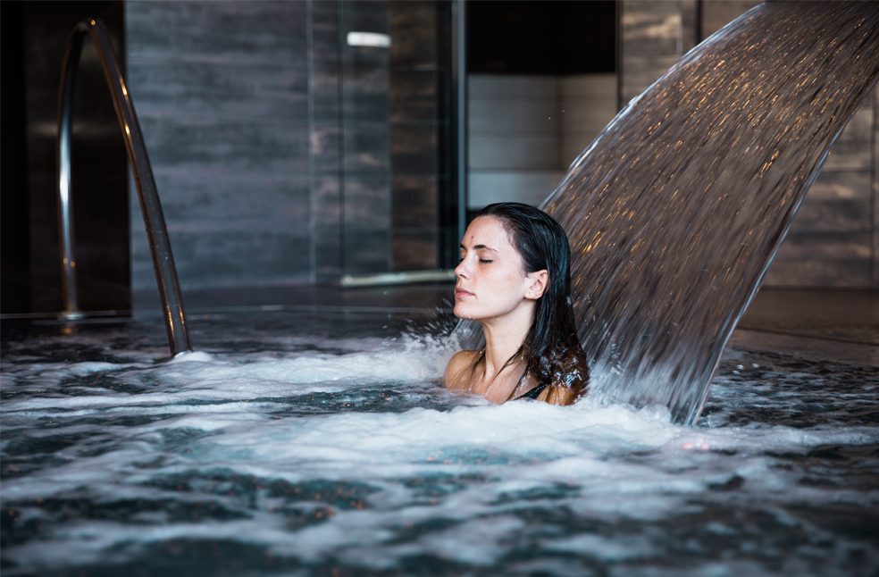 woman relaxing in water