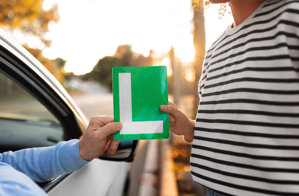 Person preparing to get driver license