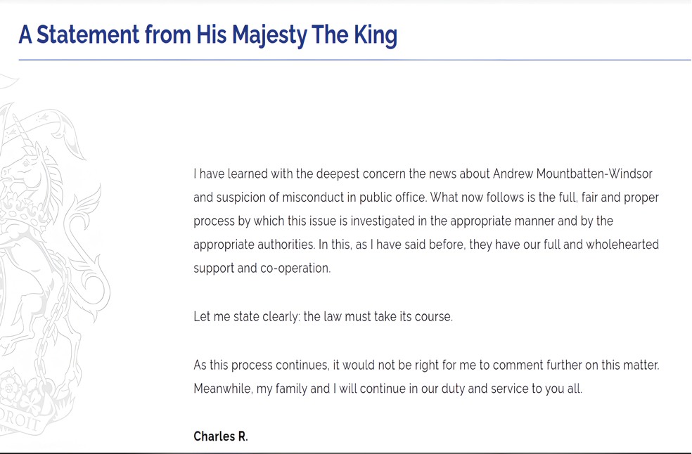Andrew Mountbatten-Windsor release-Image Via-Royal Comm