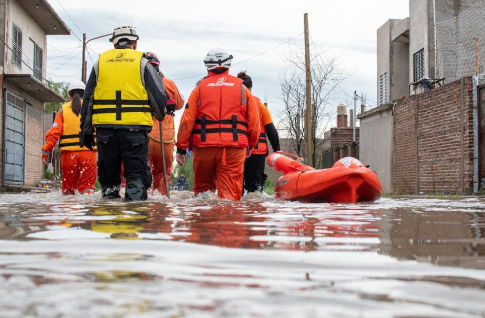 Rescue teams responding to flash flooding