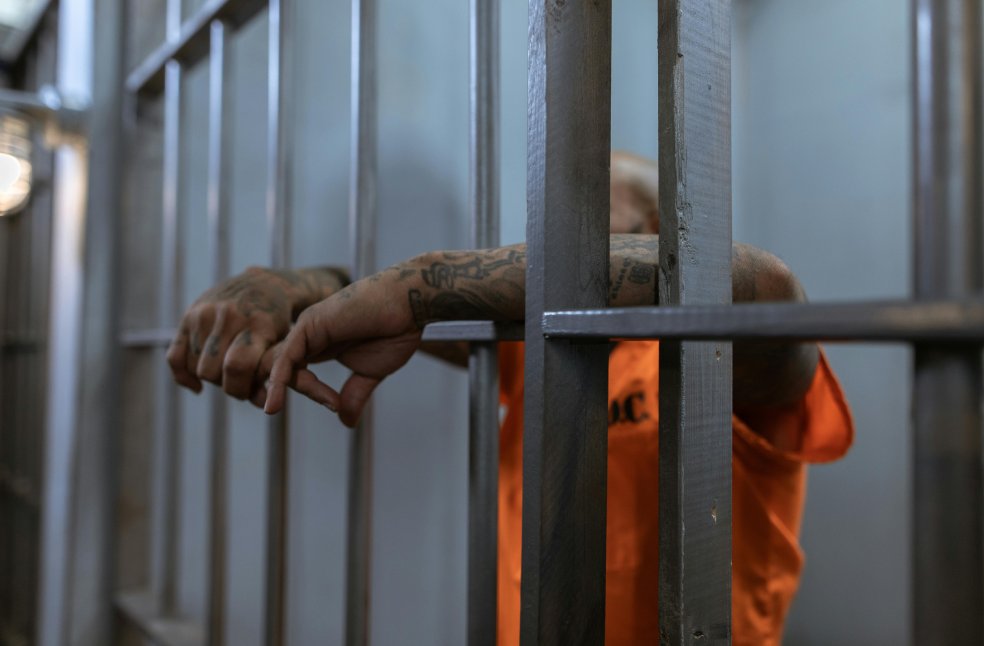 A Person in Orange Shirt with Tattooed Arms