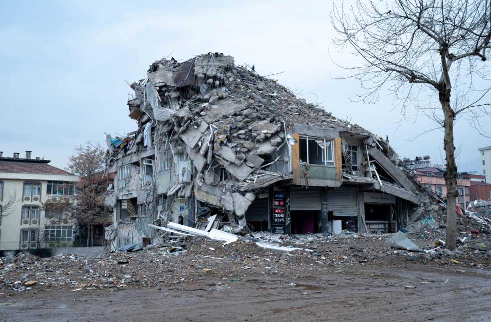 Destroyed Building after Earthquake