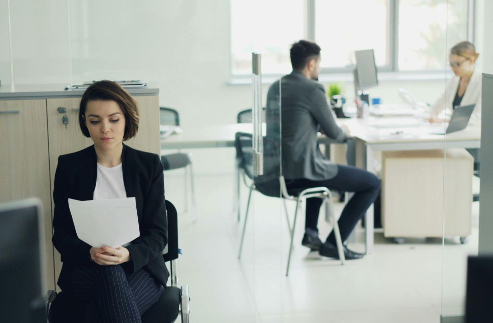 Business professionals working in a modern office