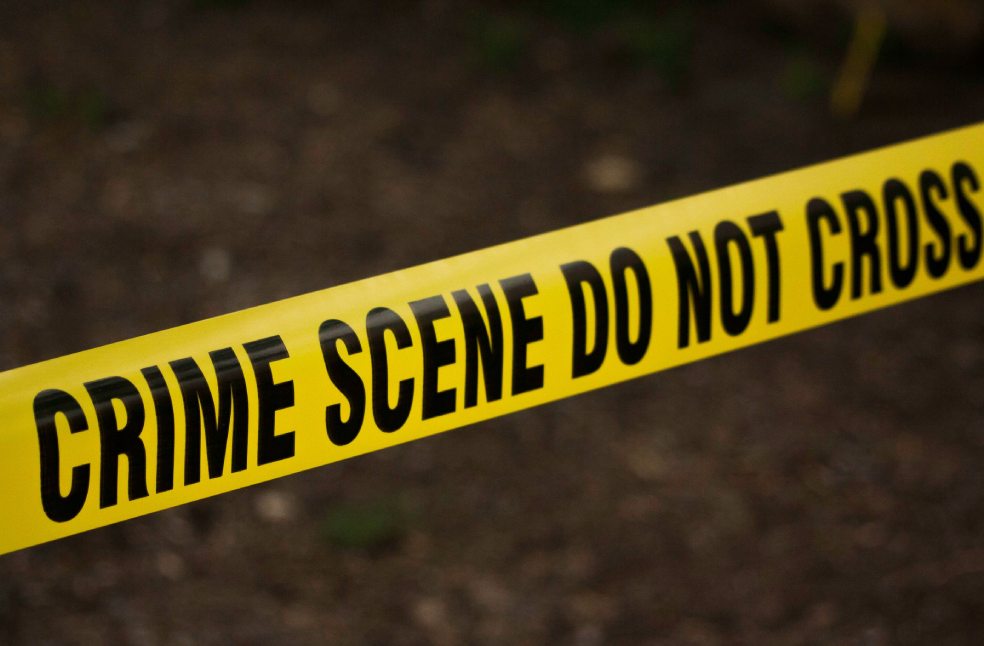 Close-up of crime scene tape