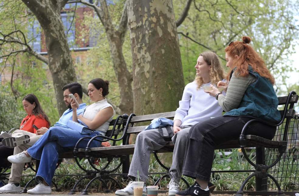 People sitting on a park