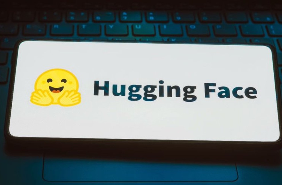 Smartphone showing the Hugging Face