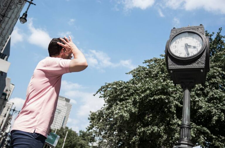 South Korea records hottest temperature since 1904 A man walking outside on a sunny day