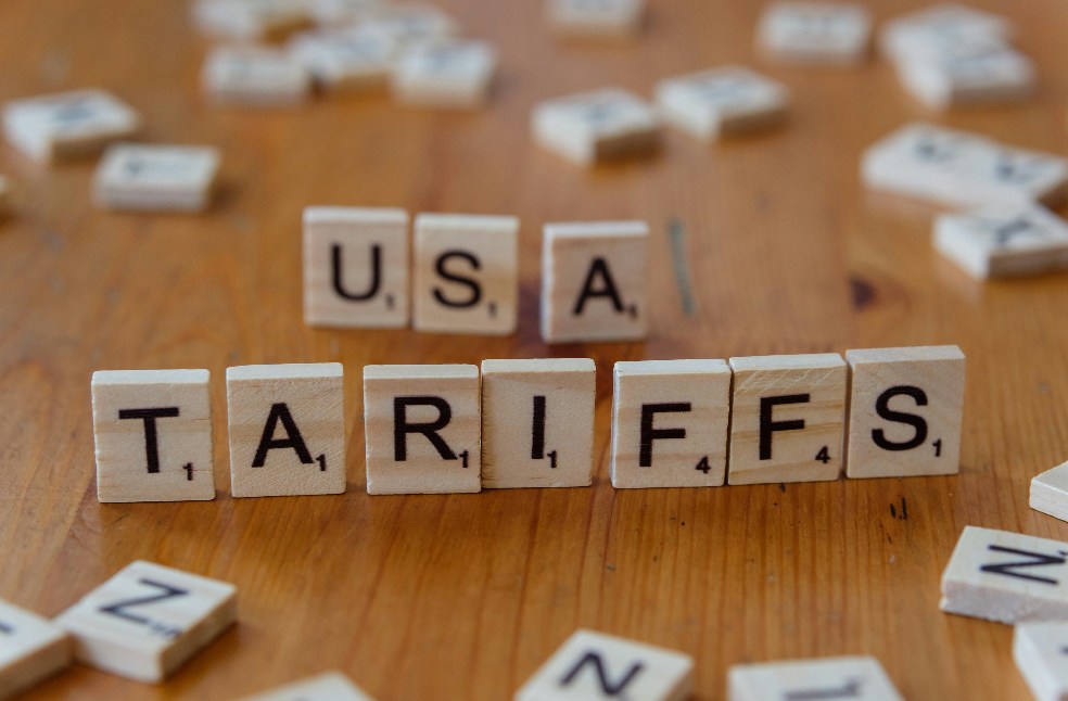 A close up of scrabble tiles spelling the word usa, tarifs