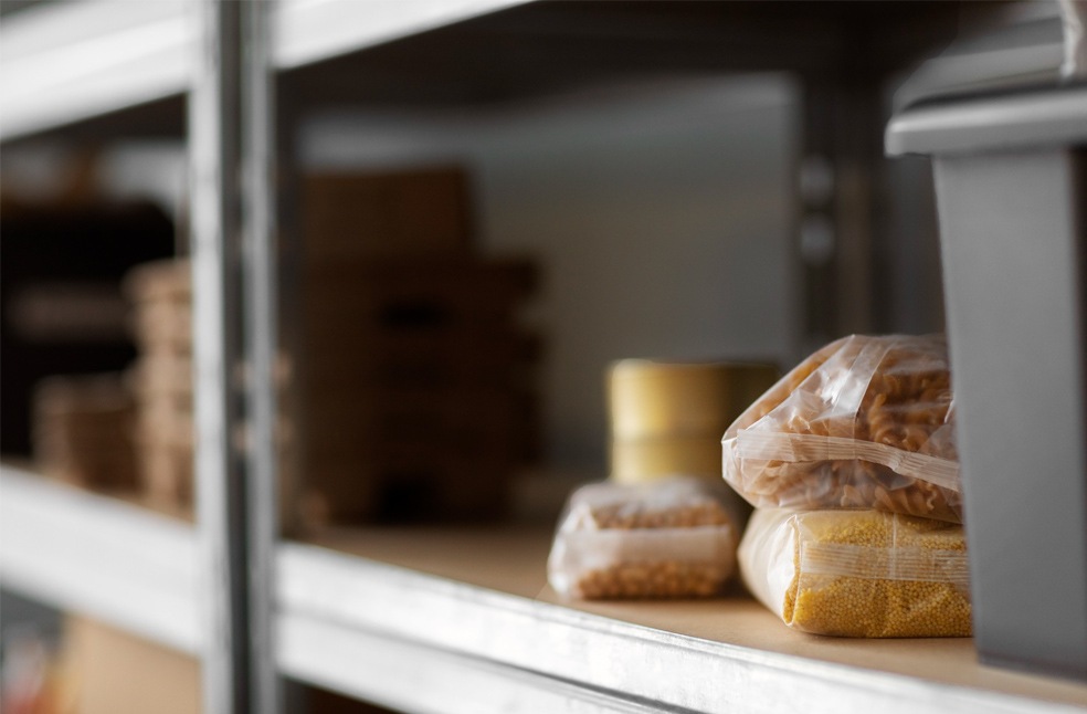 Food items in a pantry