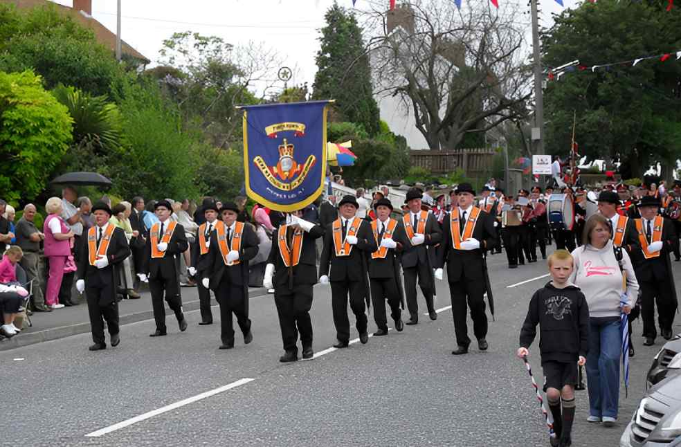 Orange Order Members Marching in Drumcree Parade