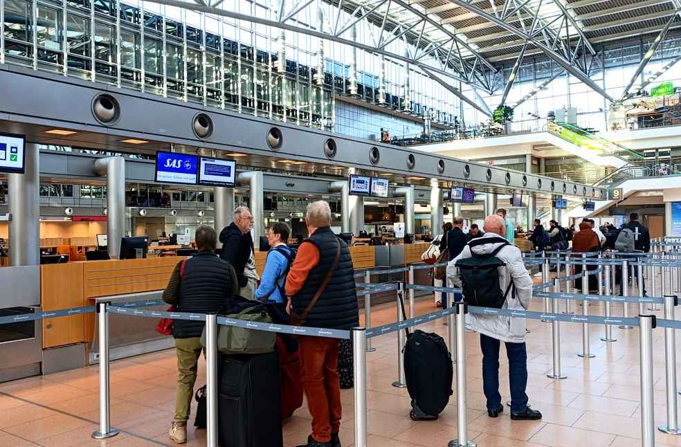 Stranded passengers at the airport