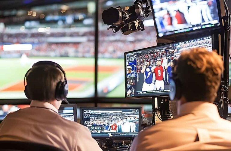 FIFA World Cup: The Art Behind One of Earth’s Biggest Events Broadcast crew monitoring stadium video feeds, illustrating FIFA 2026 World Cup Lessons.