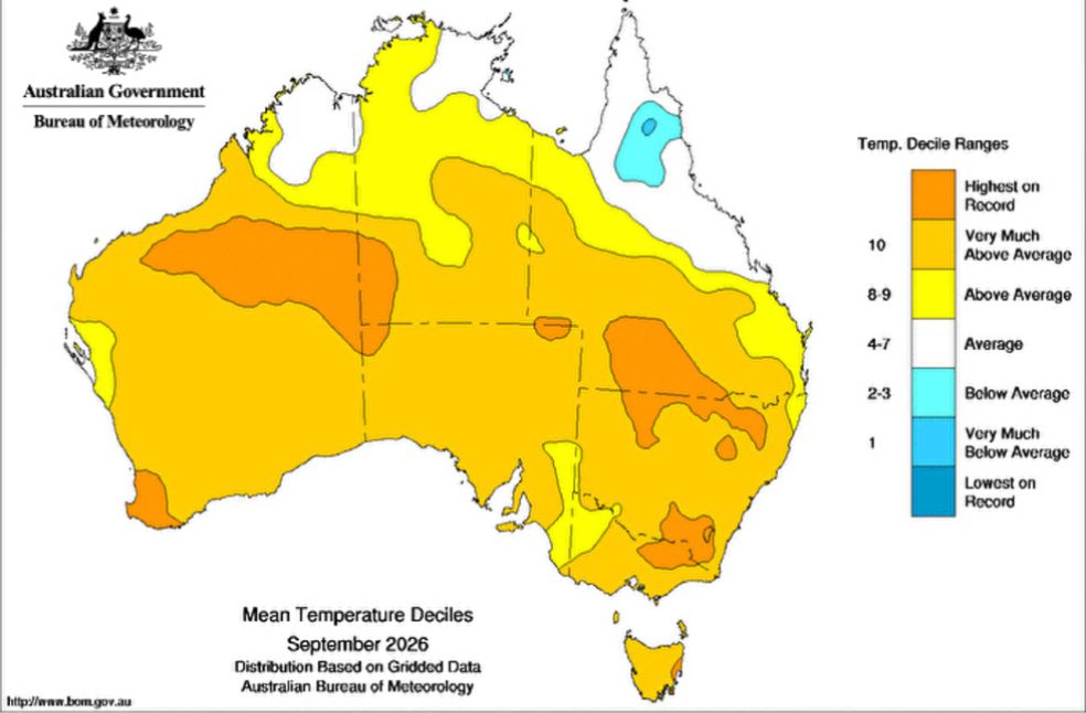 Hottest September Australia